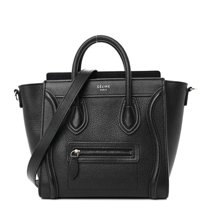 Celine Drummed Calfskin Nano Luggage Black 1 of 13