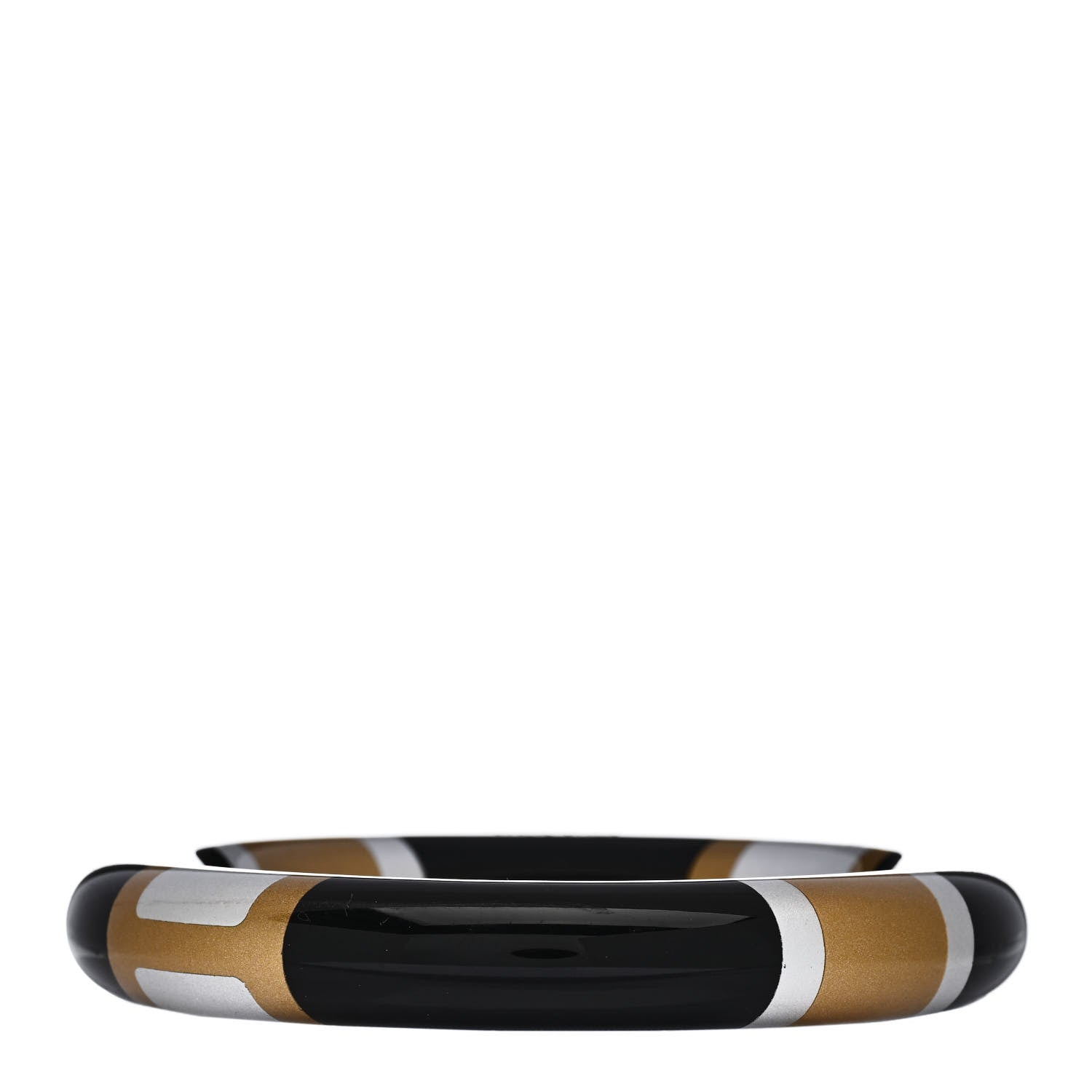 Hermes Lacquered Wood H Equipe GM Bangle Bracelet T2 Black 3 of 5