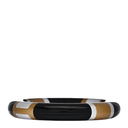 Hermes Lacquered Wood H Equipe GM Bangle Bracelet T2 Black 3 of 5