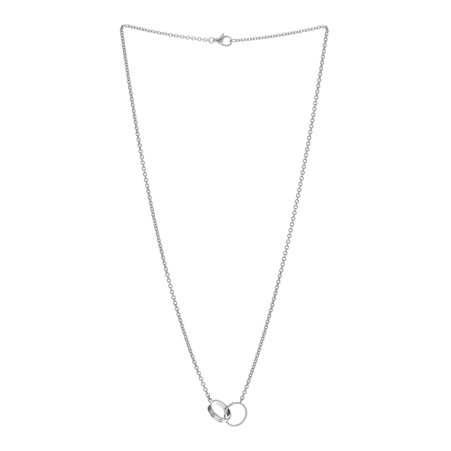 18K White Gold Interlocking LOVE Necklace