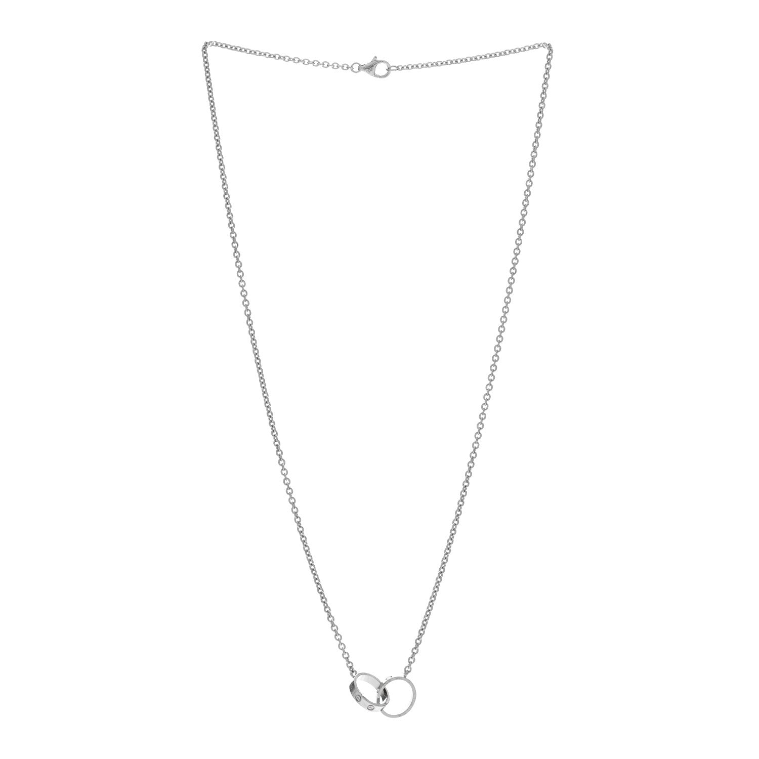 Cartier 18K White Gold Interlocking LOVE Necklace 3 of 5