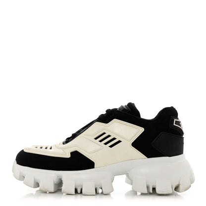 Prada Rubber Technical Knit Fabric Cloudbust Thunder Sneakers 37.5 Black White 1 of 12