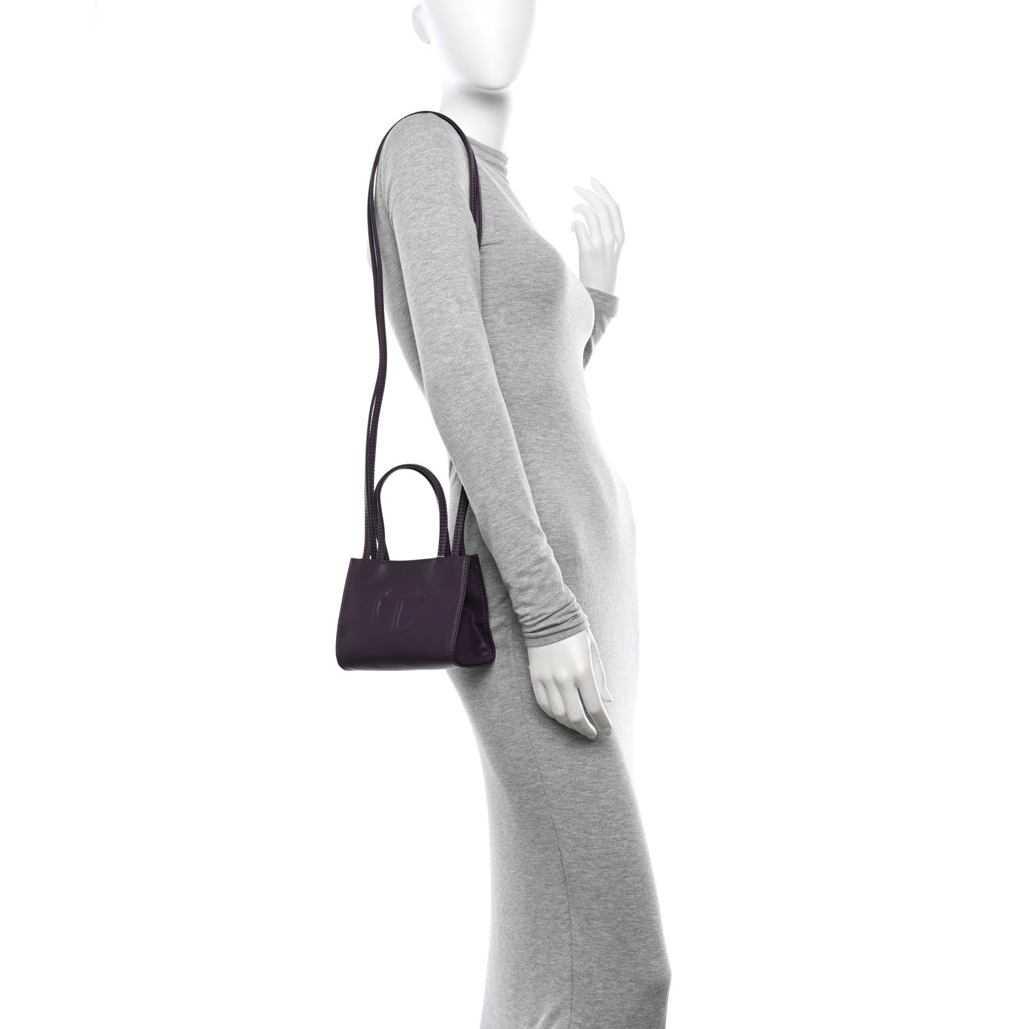 Telfar Vegan Leather Small Shopping Bag Eggplant 2 of 10