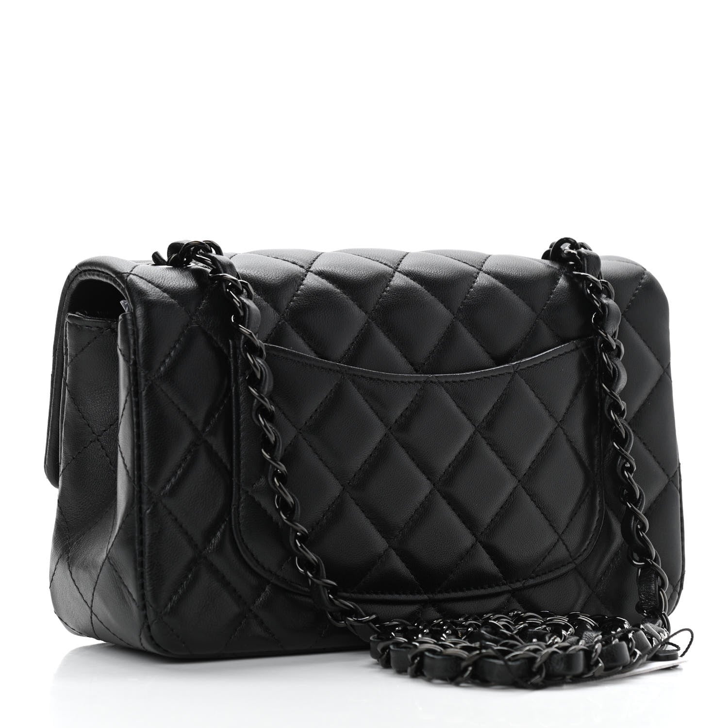 Chanel Lambskin Quilted Mini Rectangular Flap So Black 3 of 10