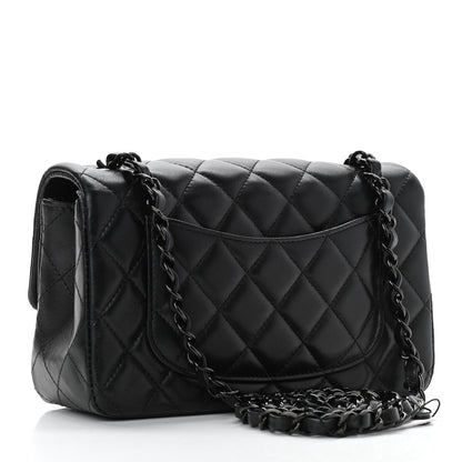 Chanel Lambskin Quilted Mini Rectangular Flap So Black 3 of 10