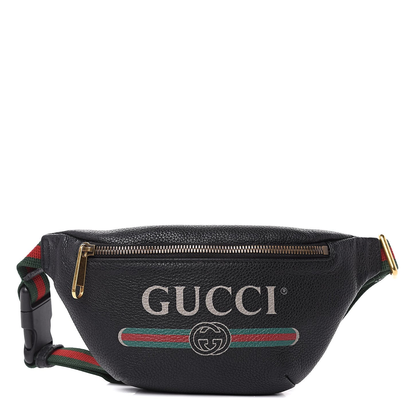 Grained Calfskin Small Logo Belt Bag Black
