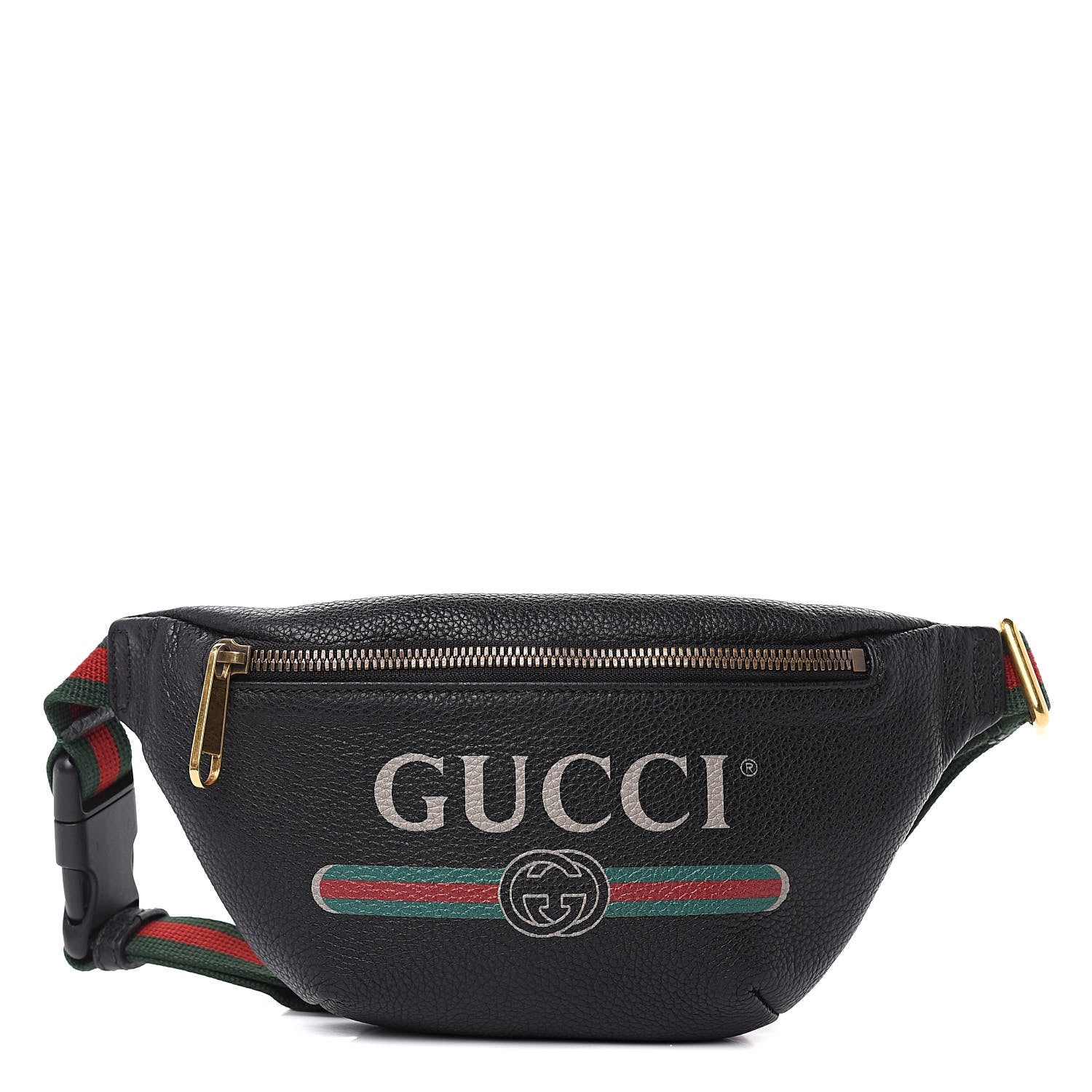 Gucci Grained Calfskin Small Logo Belt Bag Black 1 of 12
