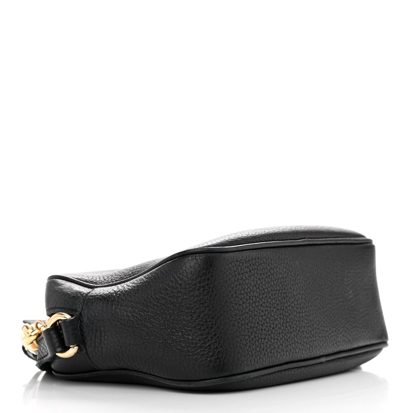 Pebbled Calfskin Small Soho Disco Bag Black