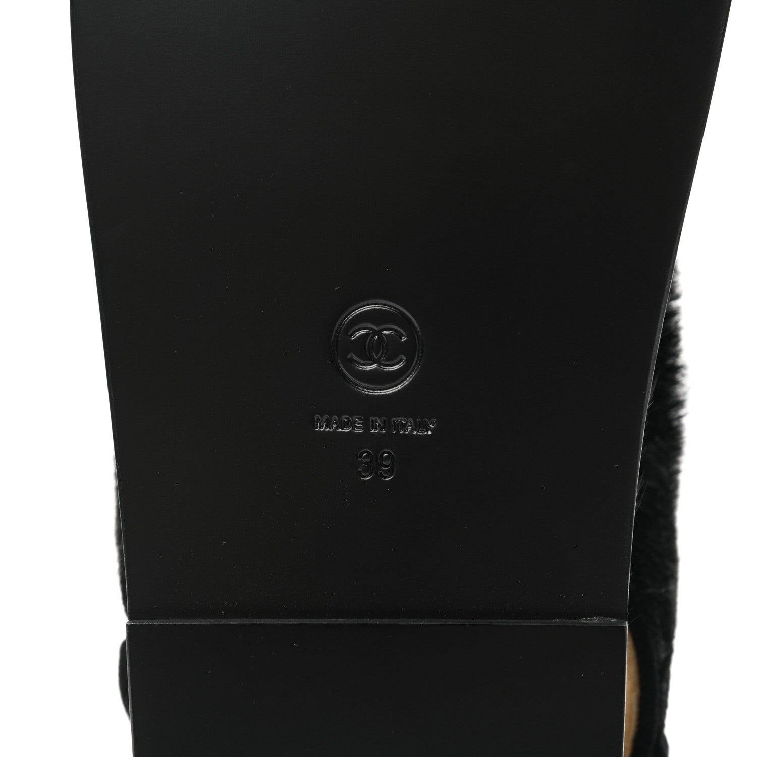 Chanel Calfskin Hair Suede Shearling Dad Sandals 39 Black 6 of 9