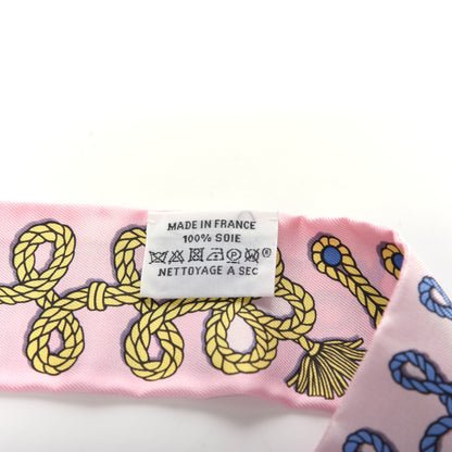 Hermes Silk Galons Et Brandebourg Twilly Rose Pale Bleu Jean 3 of 3