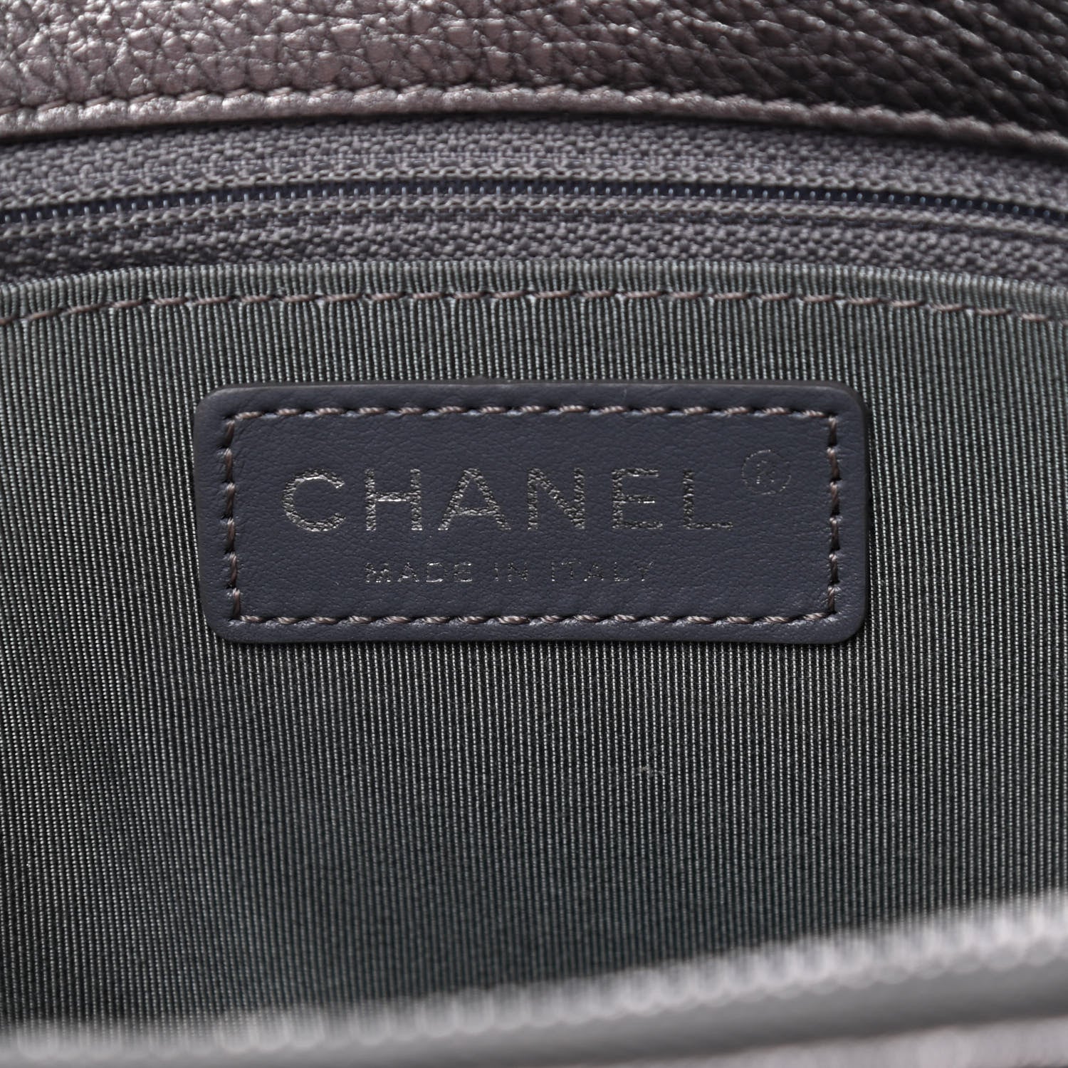 Chanel Metallic Grained Calfskin Quilted Large Casual Pocket Tote Silver 5 of 9
