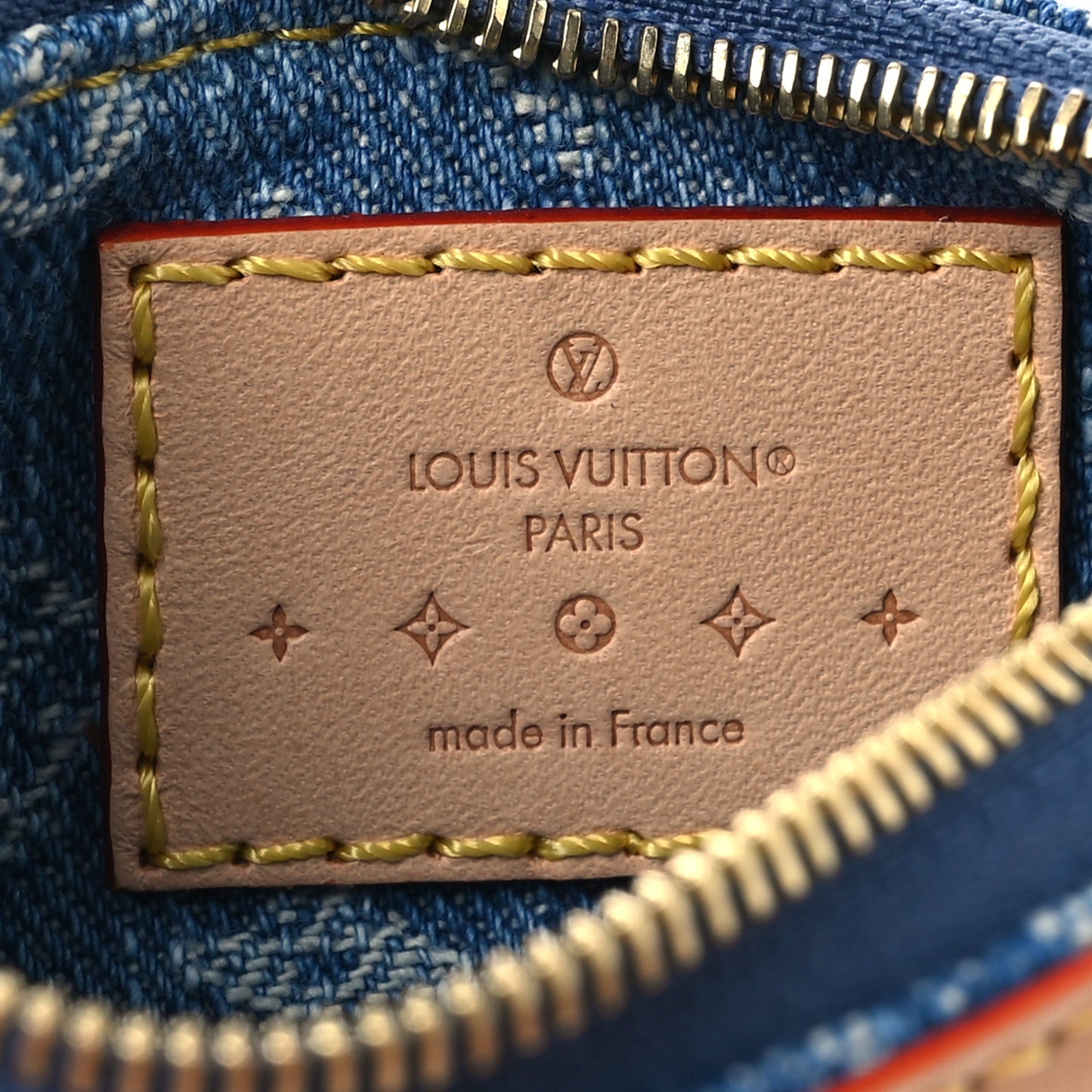 Monogram Denim Key Pouch Denim Blue