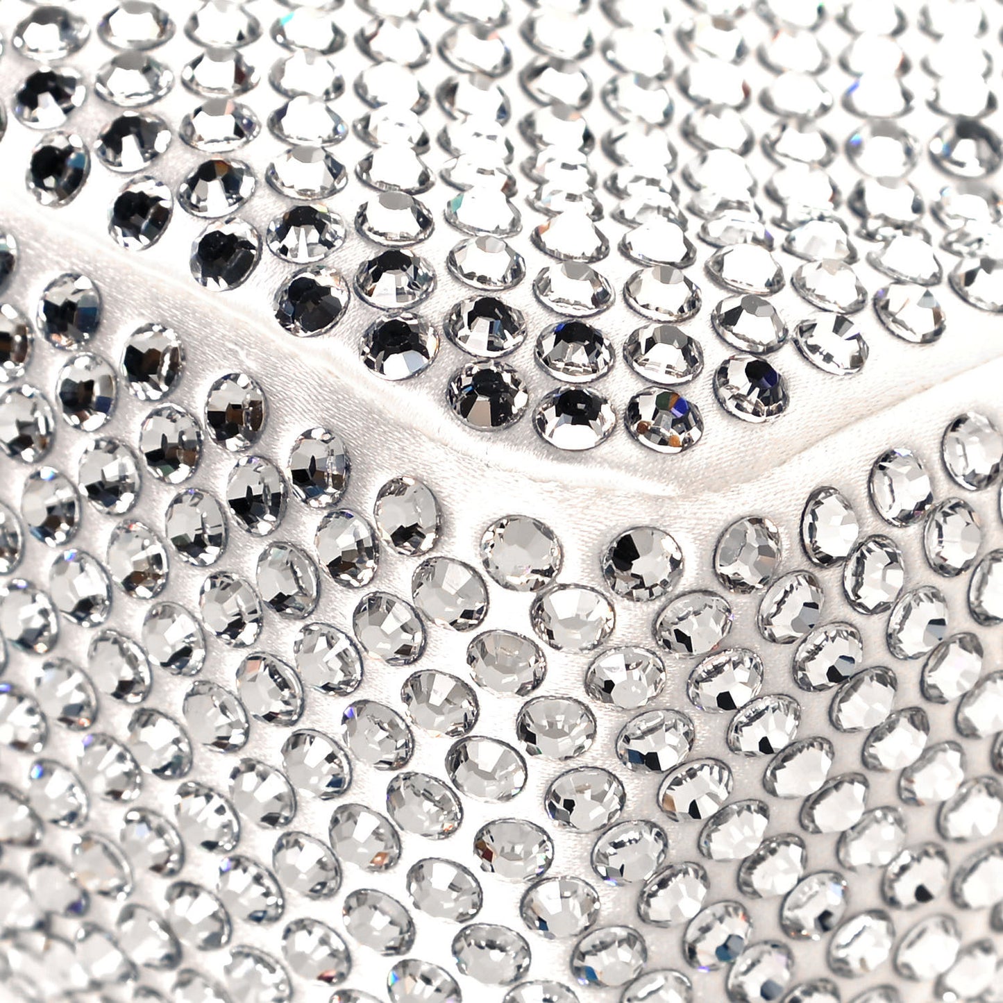 Satin Crystal Mini Re-Edition 2000 Bag White