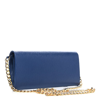 Prada Vitello Move Chain Wallet Bleuette 2 of 4
