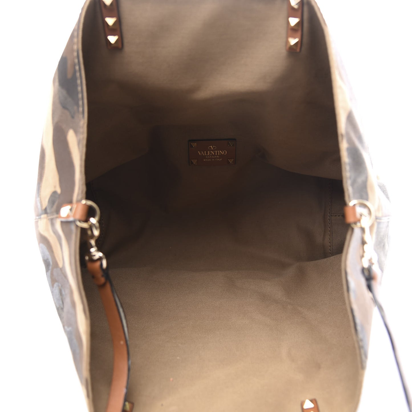 Canvas Camouflage Rockstud Reversible Tote