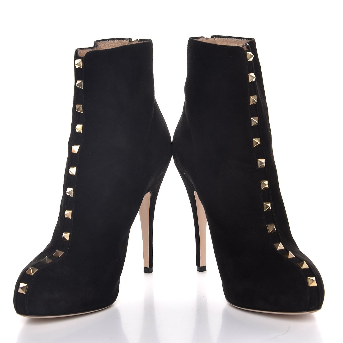 Suede Rockstud Ankle Boots 38 Black