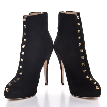Valentino Garavani Suede Rockstud Ankle Boots 38 Black 5 of 11