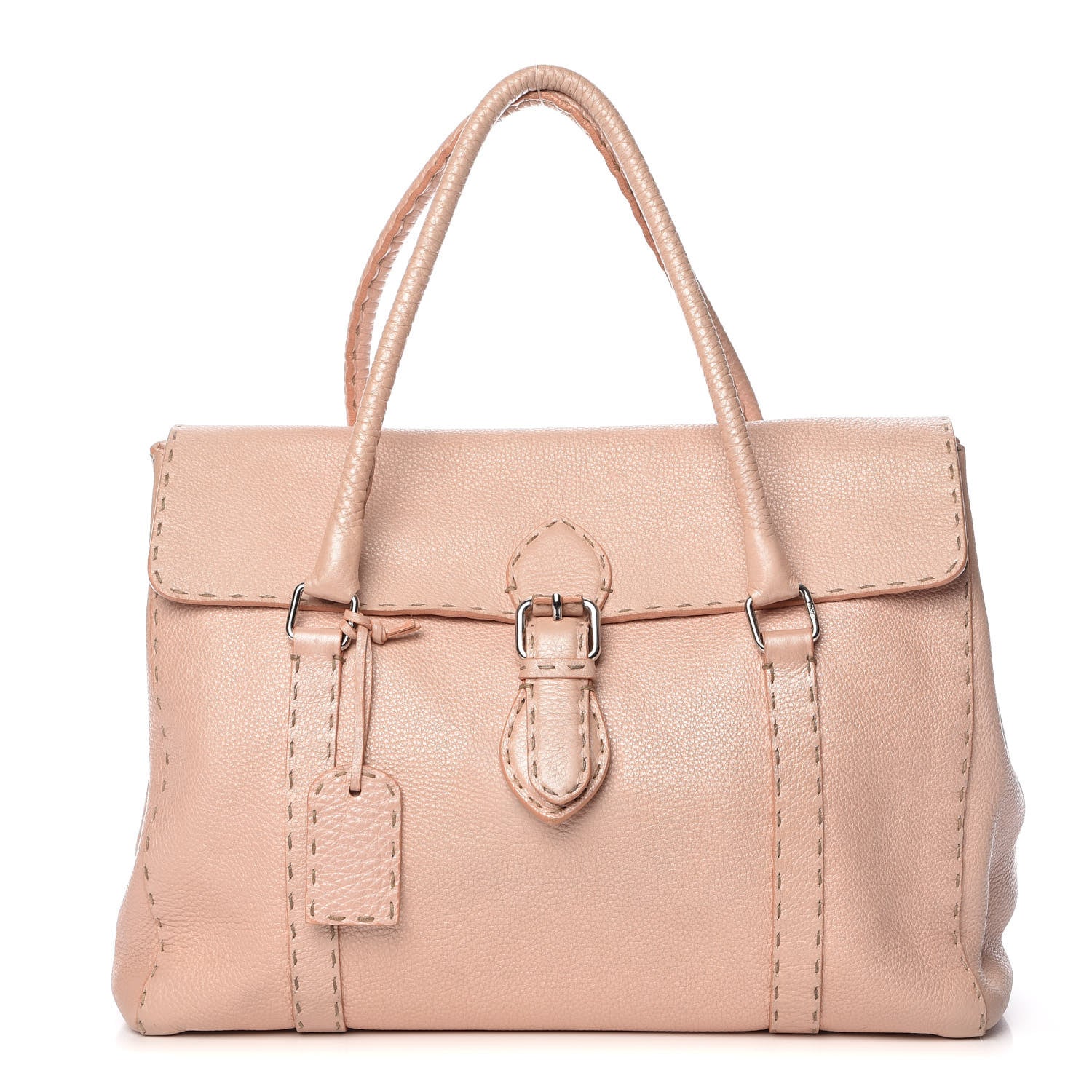 Fendi Cuoio Romano Selleria Large Linda Satchel Cipria 1 of 13