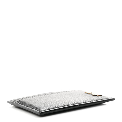Saint Laurent Grained Calfskin Tiny Cassandre Credit Card Case Black 4 of 7