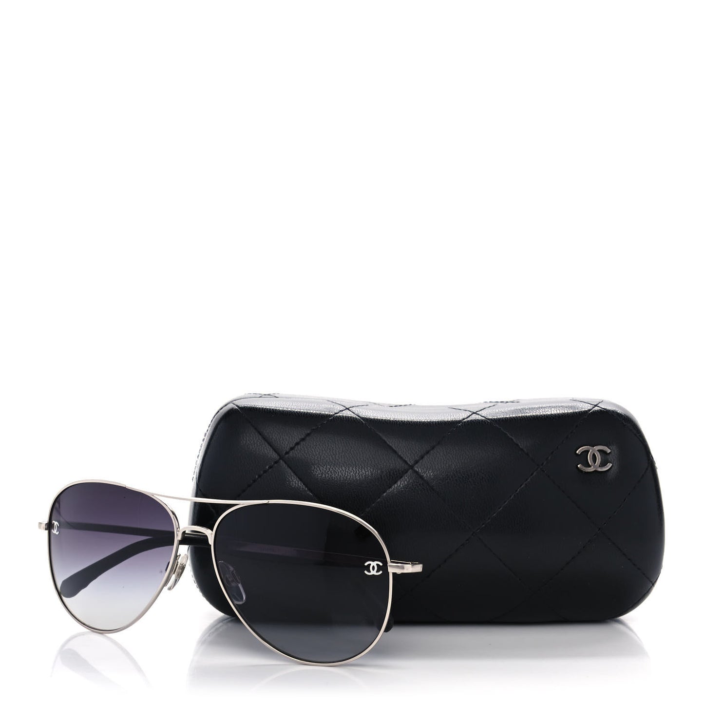 Metal Aviator CC Sunglasses 4189-T-Q Silver