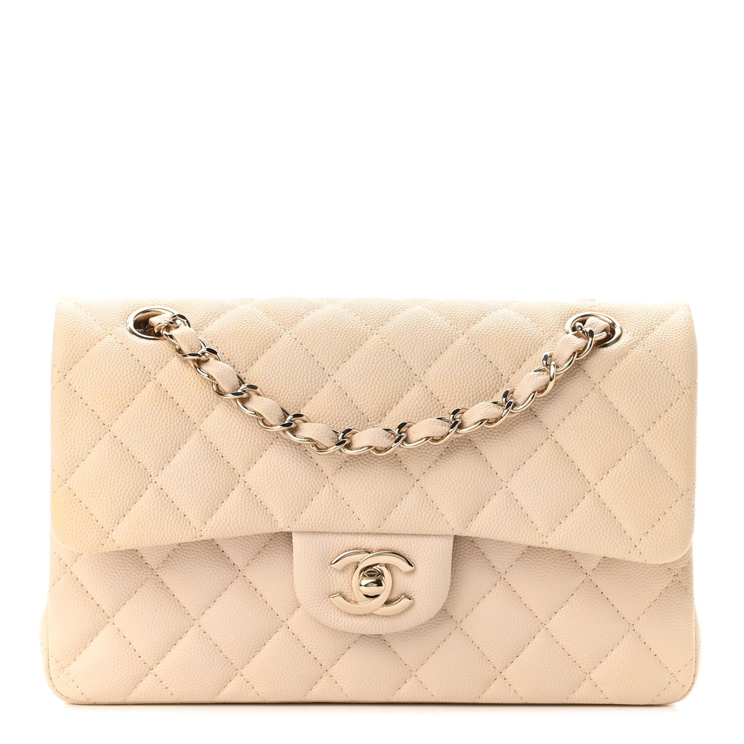Chanel Caviar Quilted Small Double Flap Beige 1 of 10