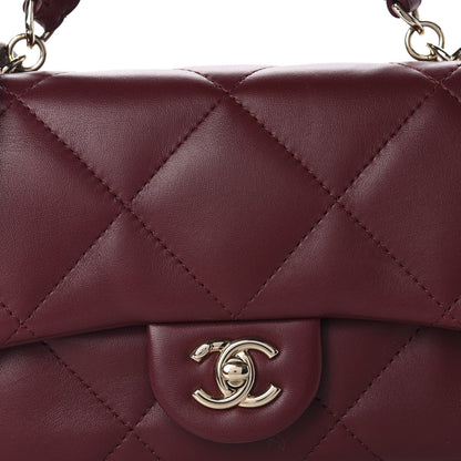 Chanel Lambskin Quilted Small Easy Carry Flap Burgundy 11 of 11