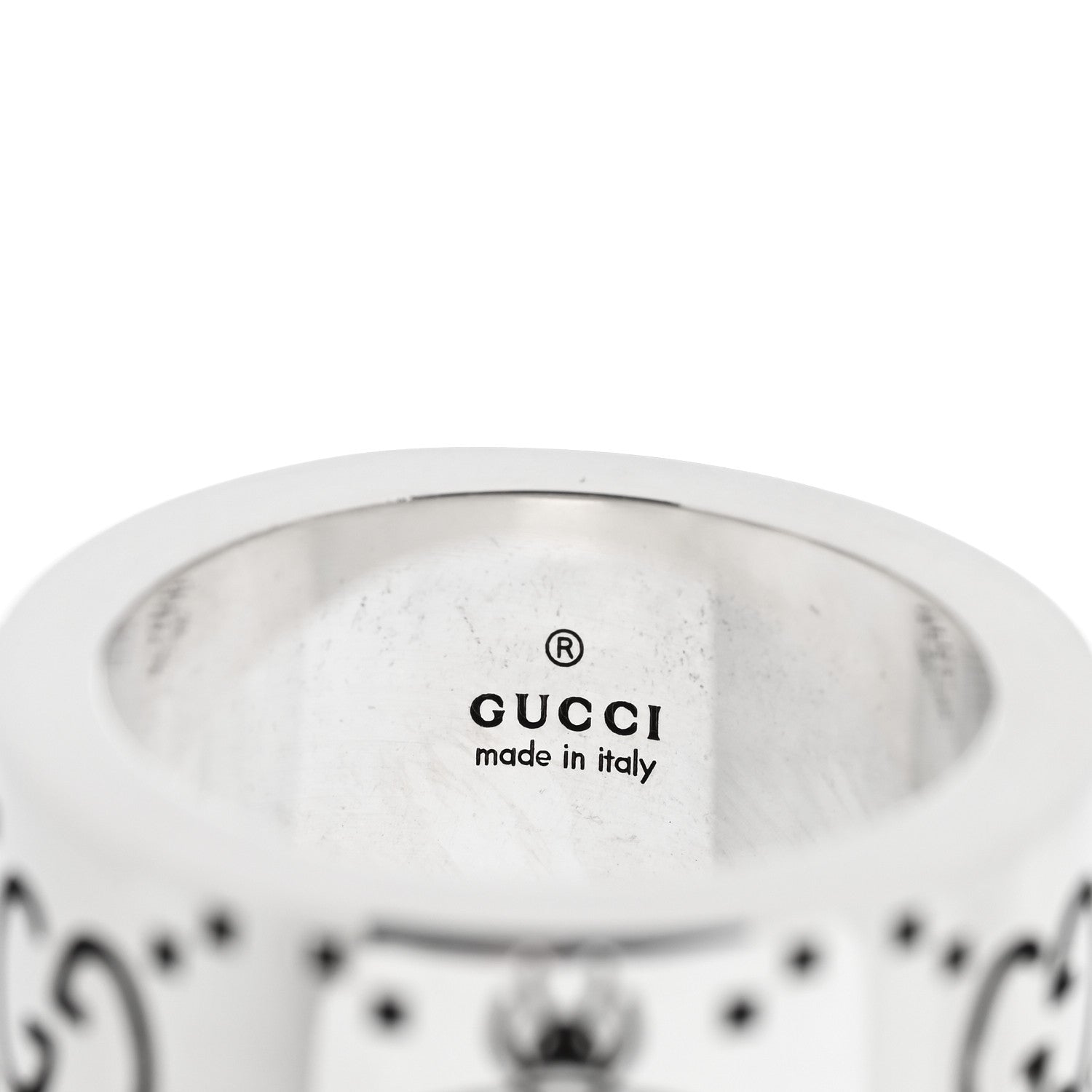 Gucci Sterling Silver GG Bee Wide Band Ring 49 5 4 of 4