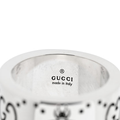 Gucci Sterling Silver GG Bee Wide Band Ring 49 5 4 of 4