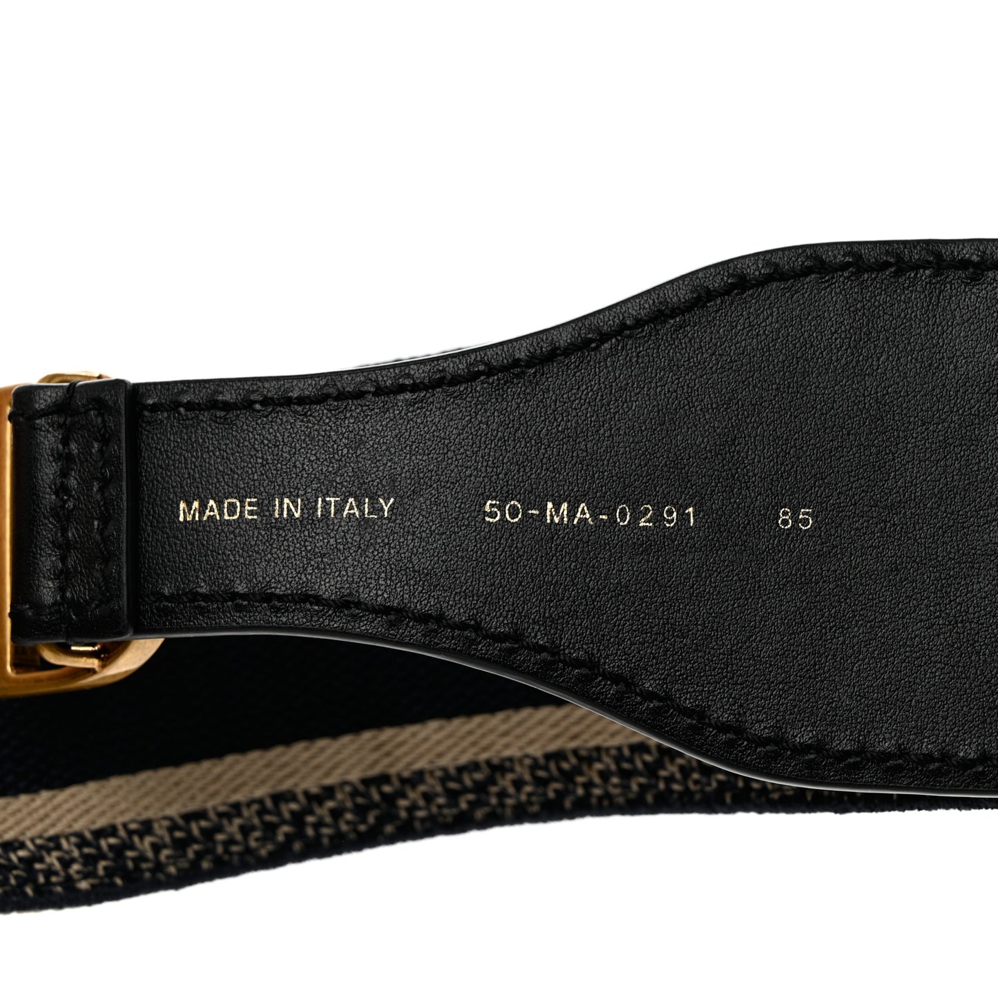 Canvas Embroidered Large Book Belt 85 34 Black Beige