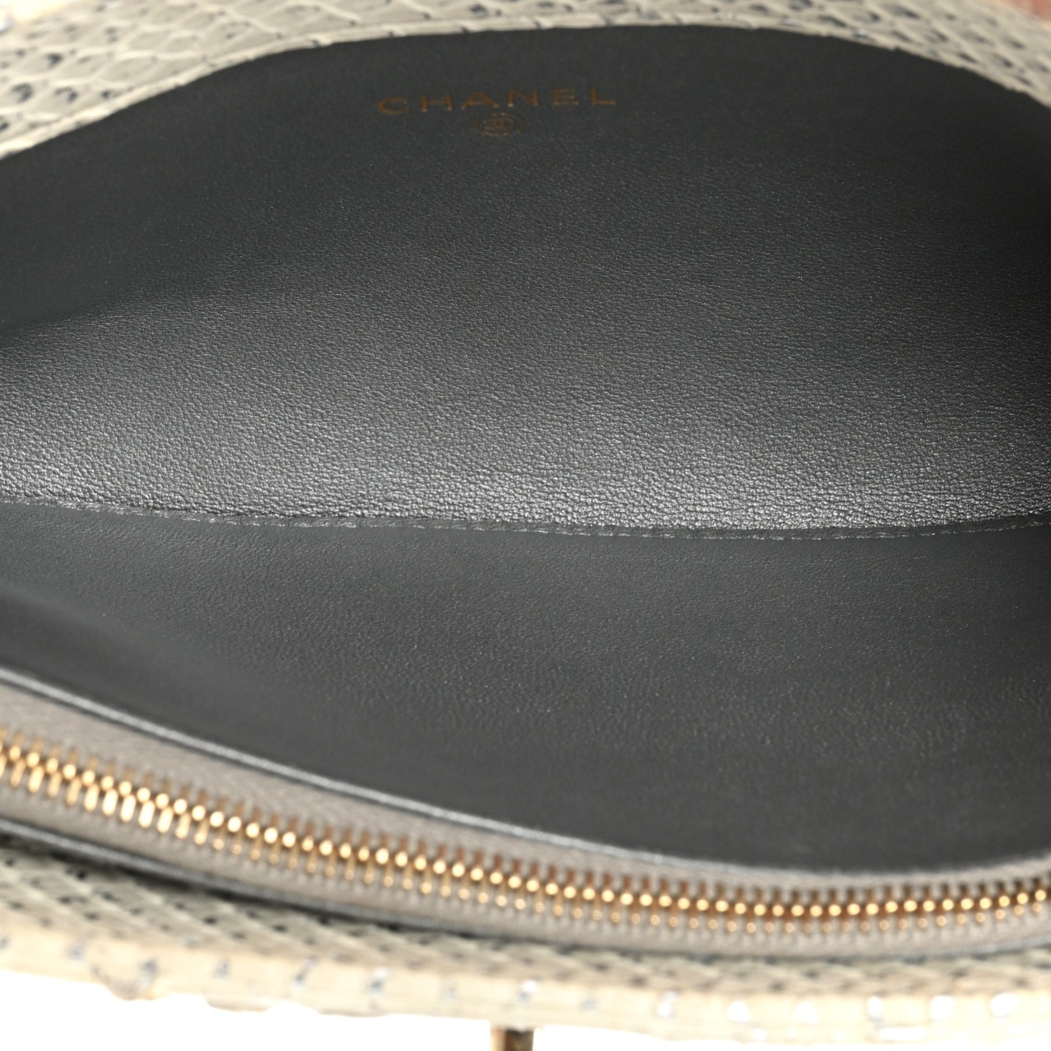 Chanel Snakeskin Phone Holder Pouch Clutch White 7 of 24