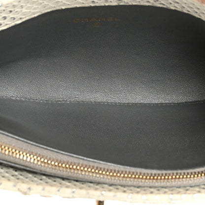 Chanel Snakeskin Phone Holder Pouch Clutch White 7 of 24
