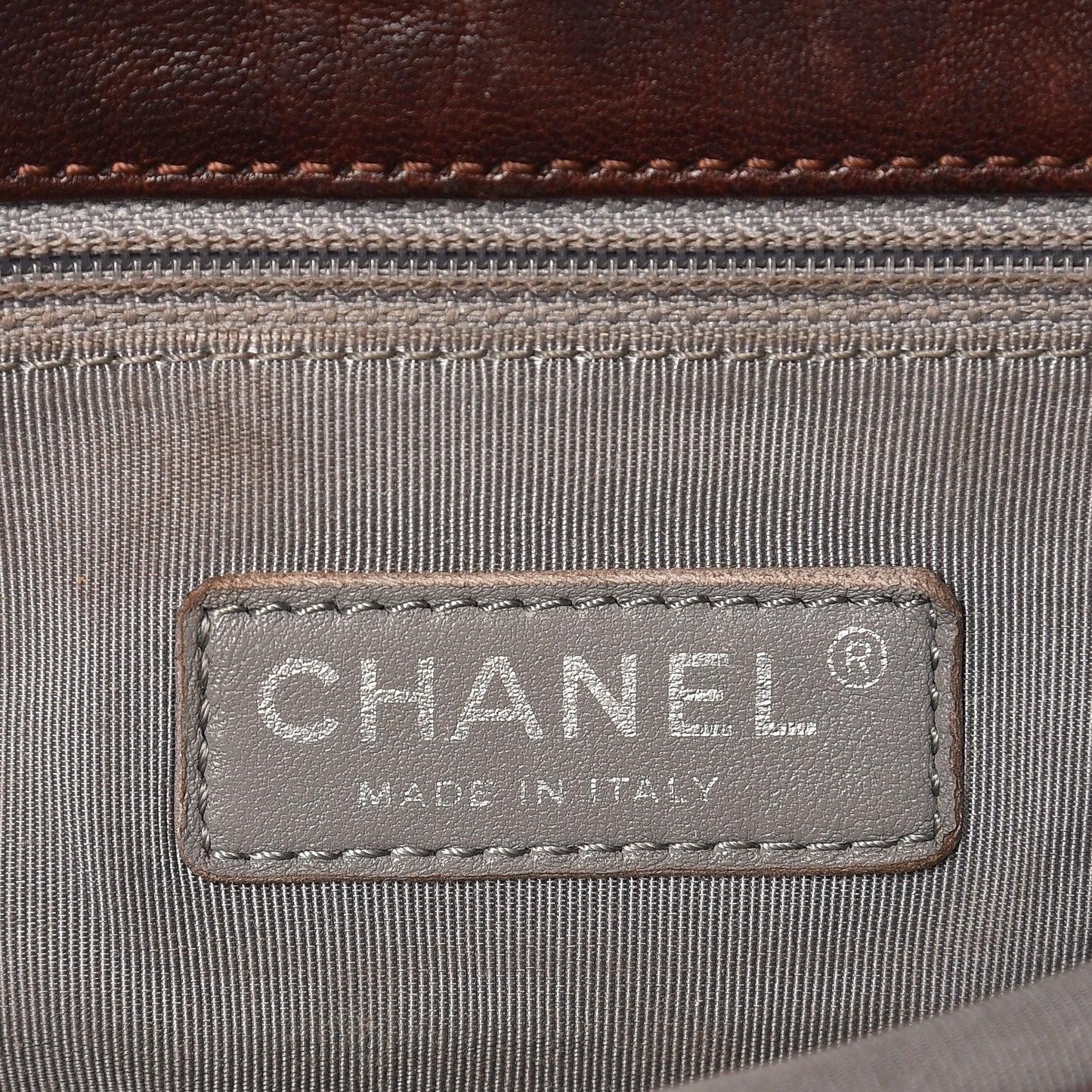 Crumpled Lambskin Quilted Maxi Chain Around Flap Dark Brown