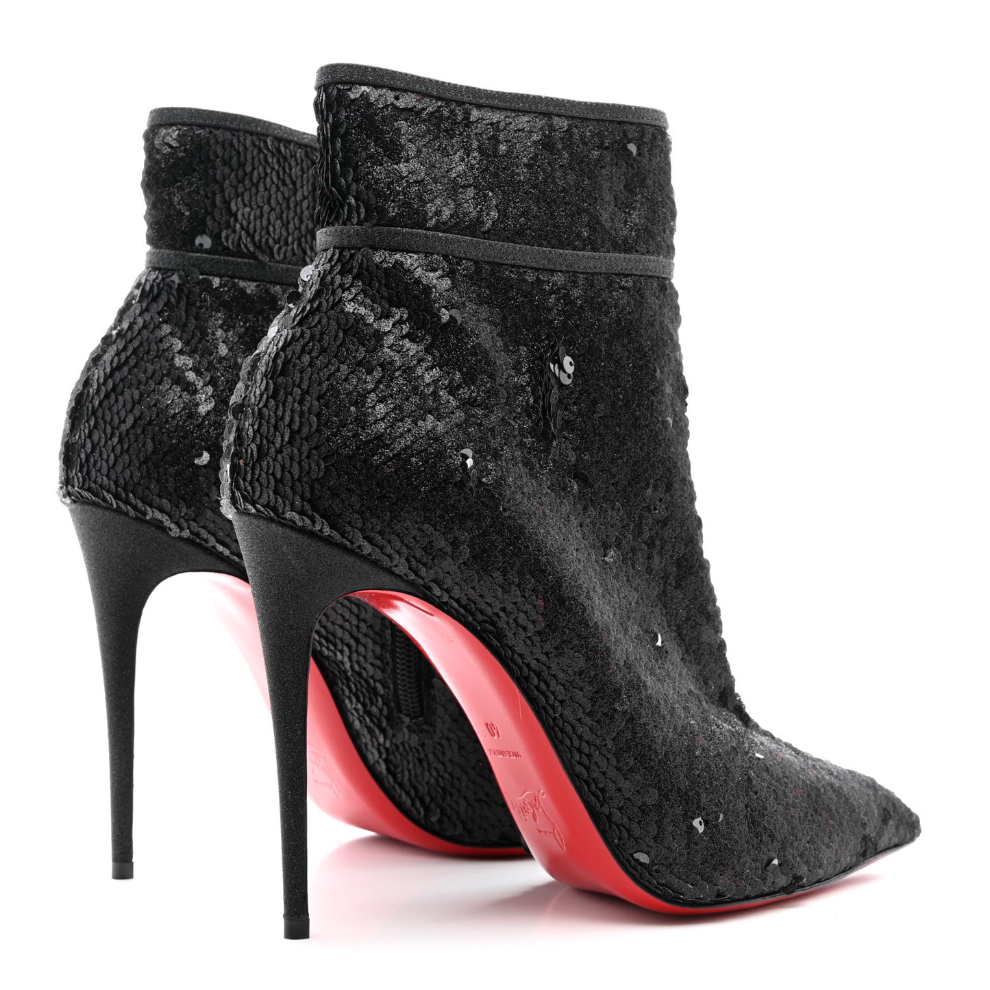 Calfskin Glitter Paillete Moulakate 100 Ankle Boot 35.5 Charbon