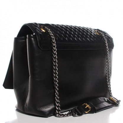 Lanvin Hammered Calfskin Large Happy Edgy Shoulder Bag Black 3 of 16