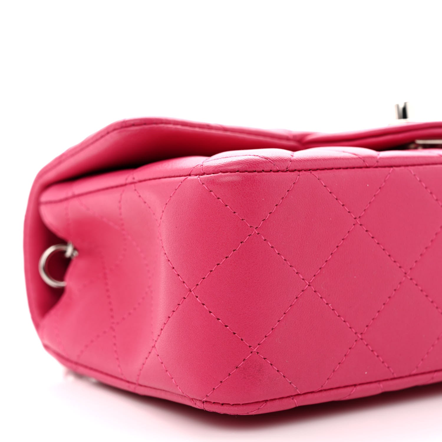 Chanel Lambskin Quilted Mini Rectangular Flap Fuchsia 9 of 11