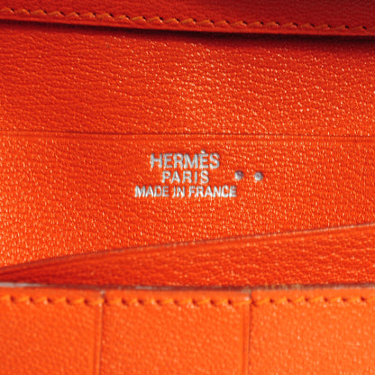 Hermes Shiny Niloticus Crocodile Bearn Wallet Orange 7 of 8