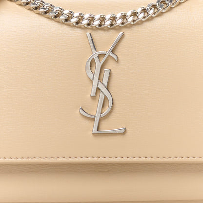 Saint Laurent Calfskin Monogram Sunset Chain Wallet Nude Powder 7 of 14