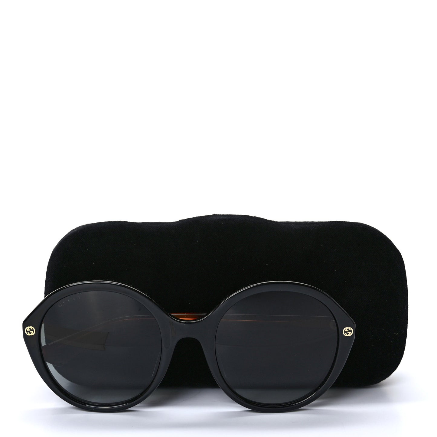 Acetate Round Sunglasses GG0023S Black Tortoise