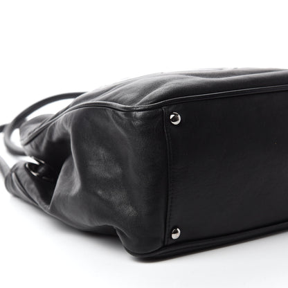 Chanel Lambskin Patent Calfskin Camellia Tote Black 6 of 10