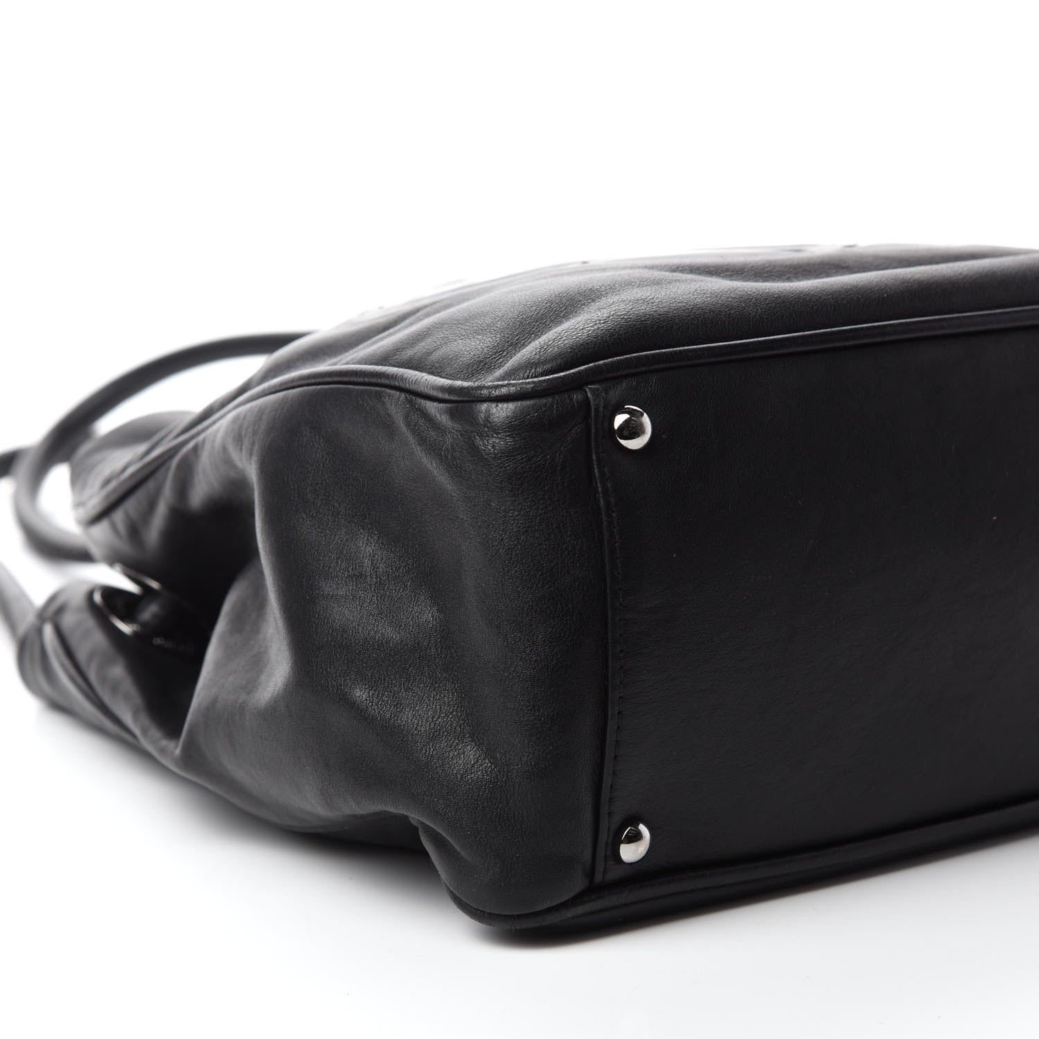 Chanel Lambskin Patent Calfskin Camellia Tote Black 6 of 10