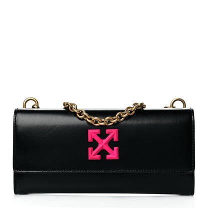 Off-White Calfskin Jitney Chain Wallet Black 1 of 8