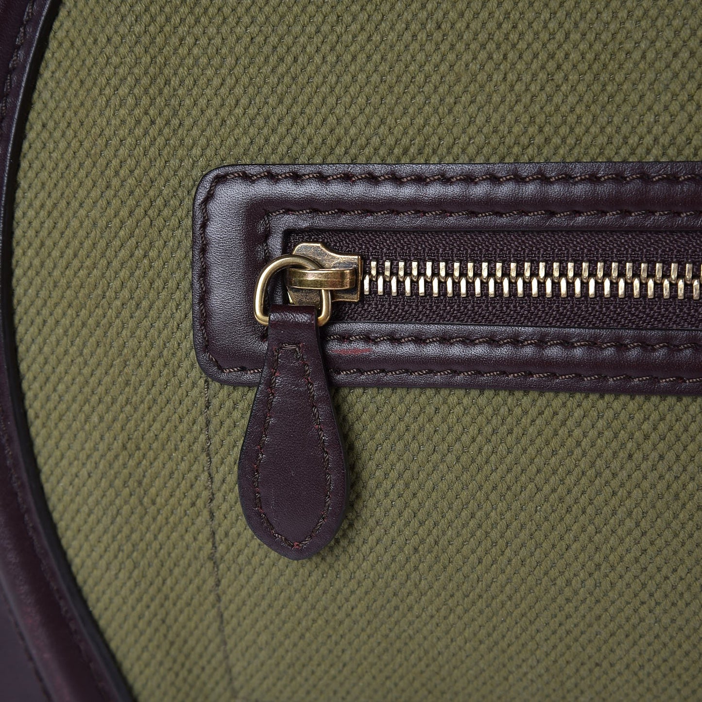 Canvas Smooth Calfskin Mini Luggage Olive