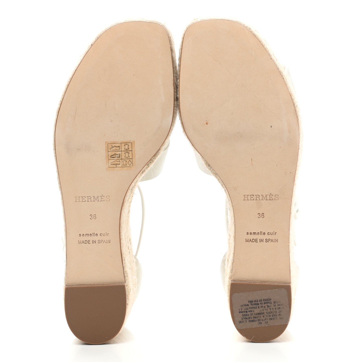 Goatskin Elda Espadrille Wedge Sandals 36 White