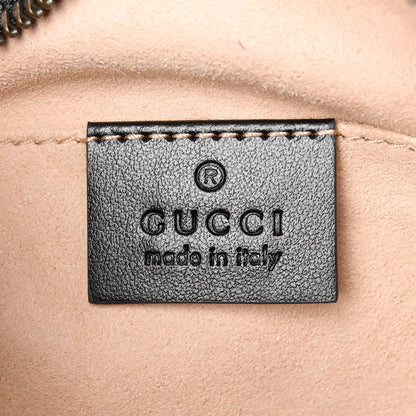Gucci Calfskin Matelasse Mini GG Marmont Chain Shoulder Bag Black 6 of 11