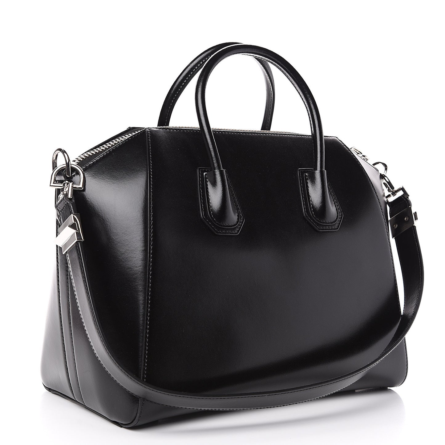 Shiny Lord Calfskin Medium Antigona Black