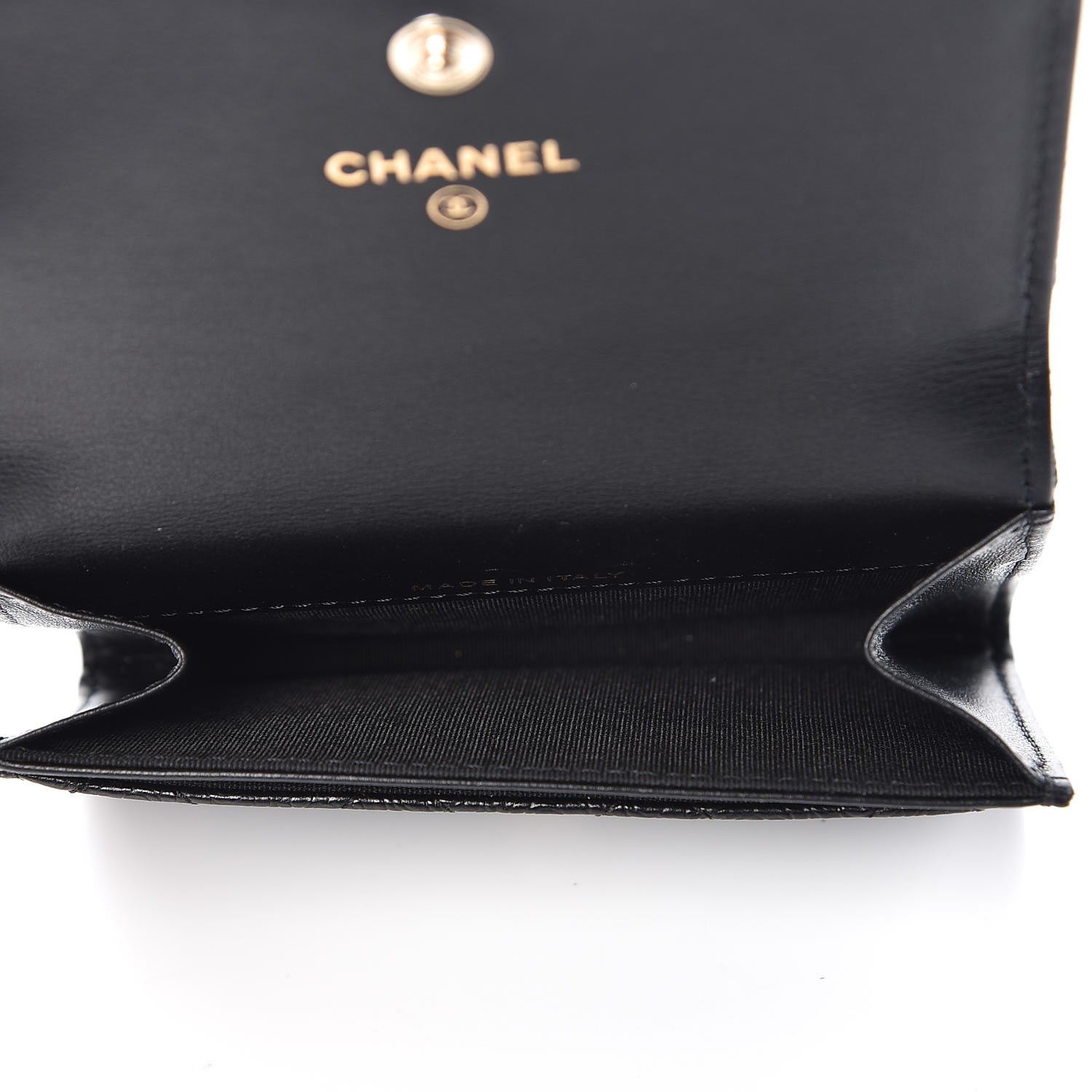 Chanel Calfskin Camellia Embossed Quilted Card Holder Black 5 of 9