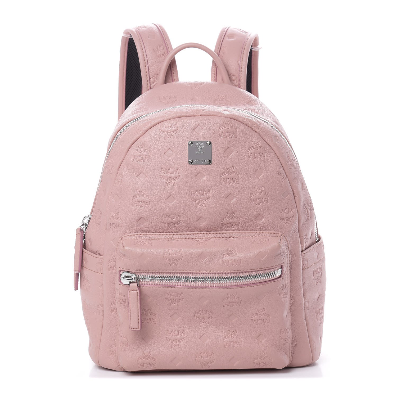 MCM Calfskin Ottomar Monogram Small Backpack Pink 1 of 10