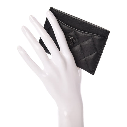 Chanel Crumpled Calfskin Quilted Card Holder So Black 2 of 9
