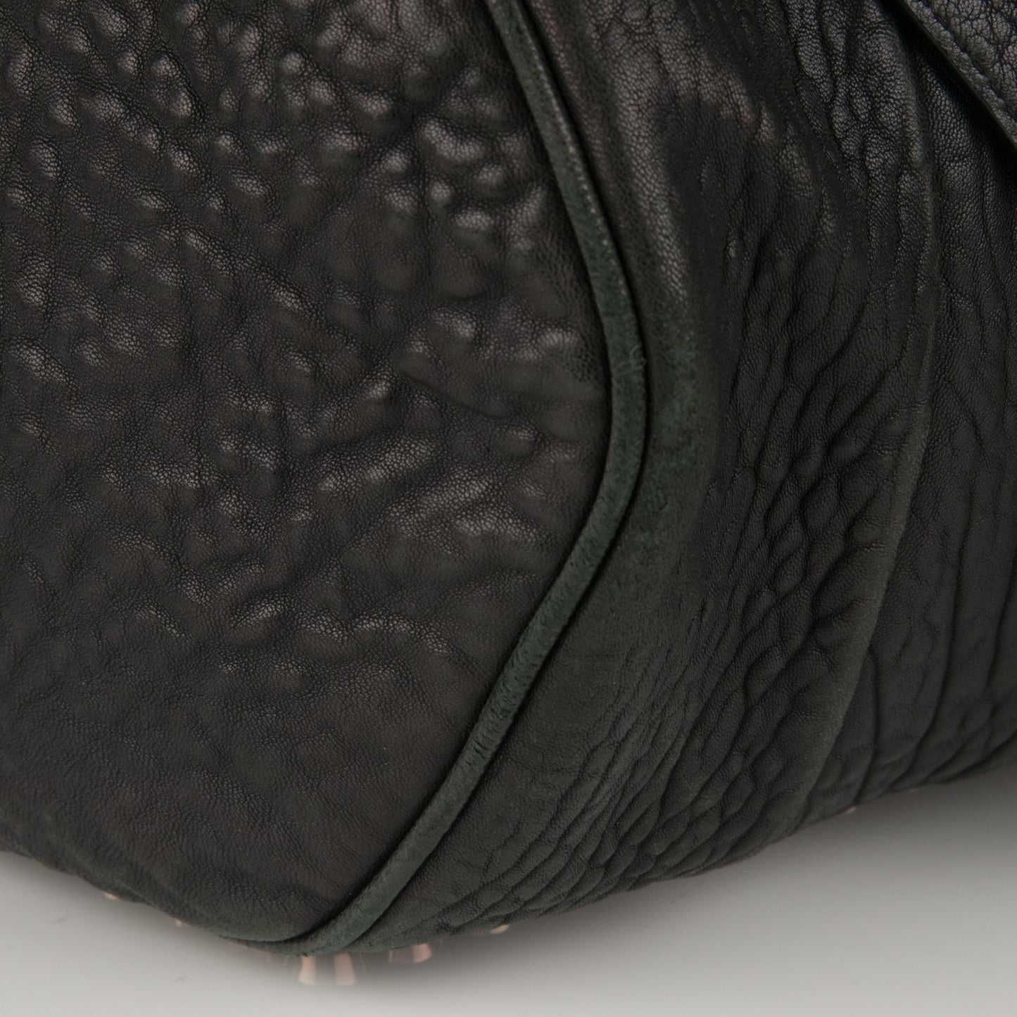 Pebbled Lambskin Rocco Black Rose Gold Hardware