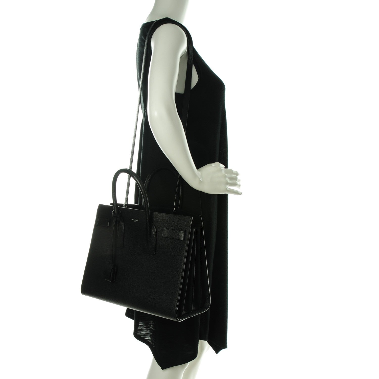 Saint Laurent Grained Calfskin Small Sac De Jour Black 2 of 9